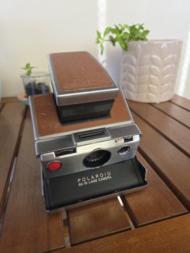Polaroid sx70 pelle - pelle, marrone